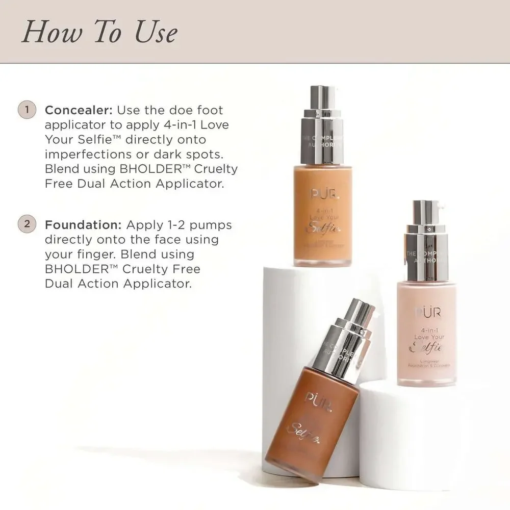 NEW PUR 4in1 Love Your Selfie Foundation Concealer Matte Full Coverage Longwear